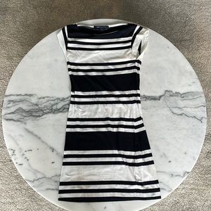 French Connection Black & White Stripe Mini Dress